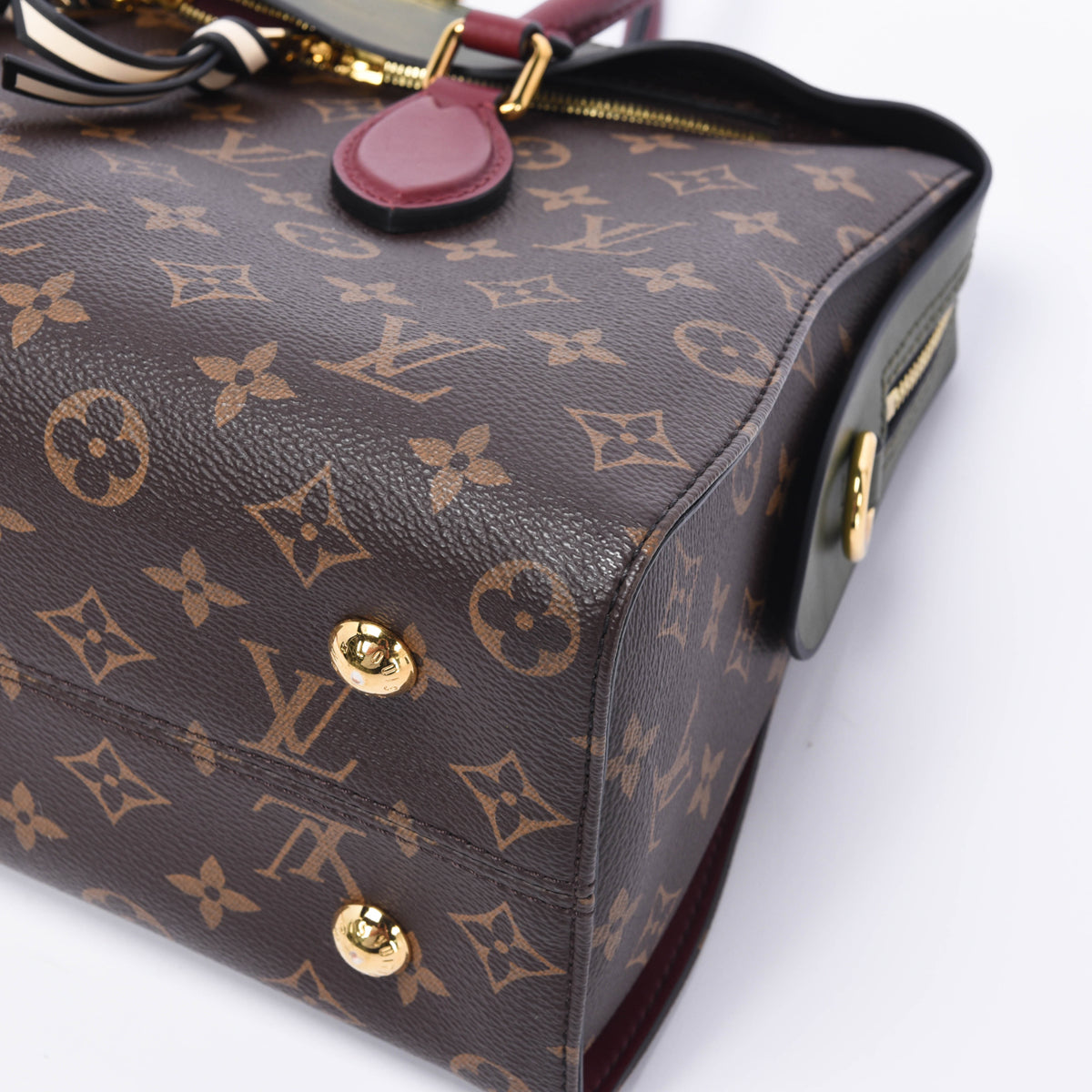 Louis Vuitton Khaki & Burgundy Monogram Canvas Tuileries Bag