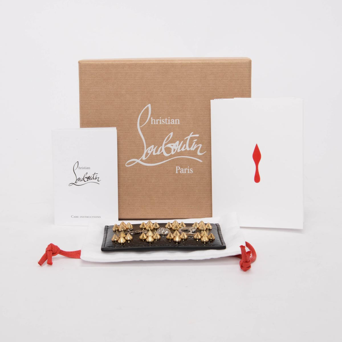 Christian Louboutin Black Patent Studded Card Holder