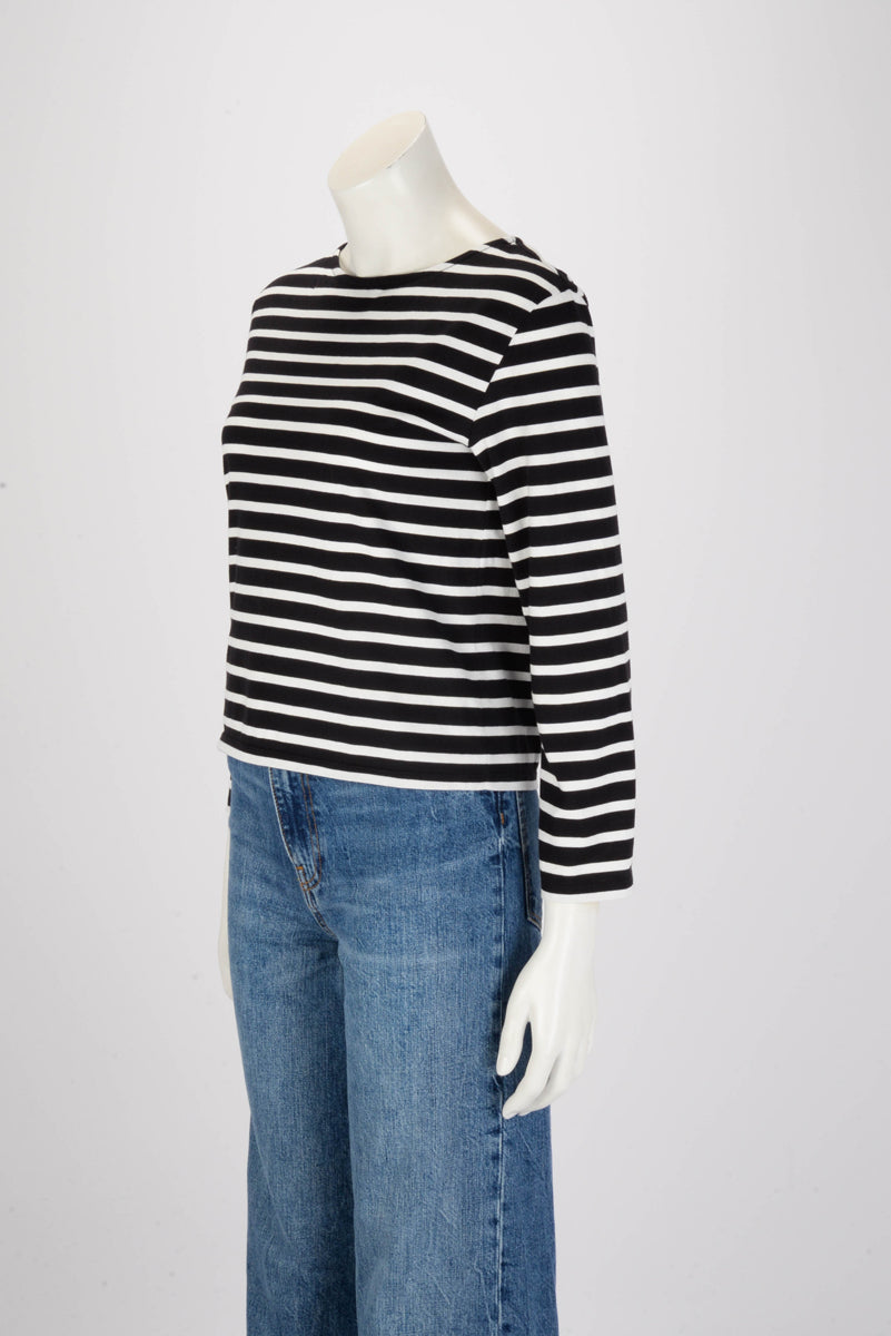 Celine Black & White Cotton Striped T-Shirt S