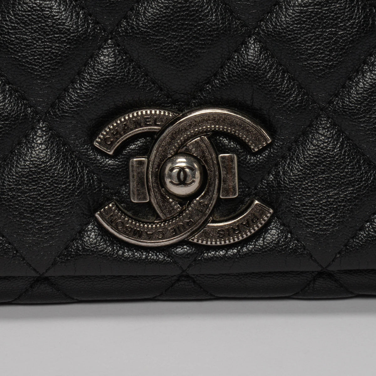 Chanel Black Quilted Goatskin Large City Rock Flap Bag