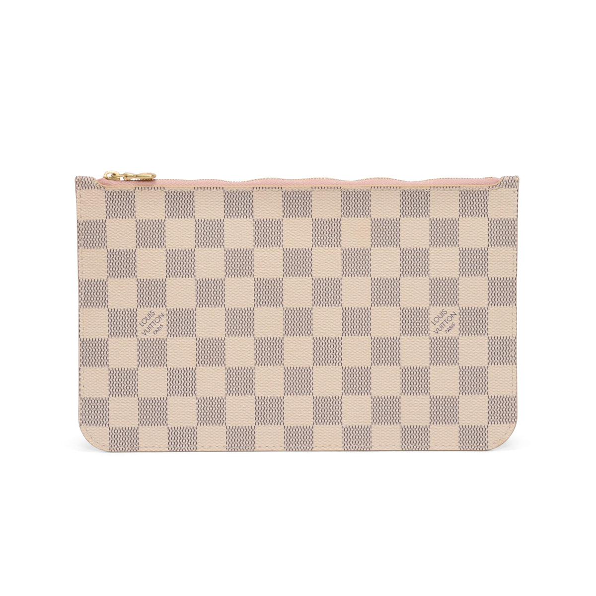 Louis Vuitton Rose Ballerine Damier Azur Neverfull Pouch