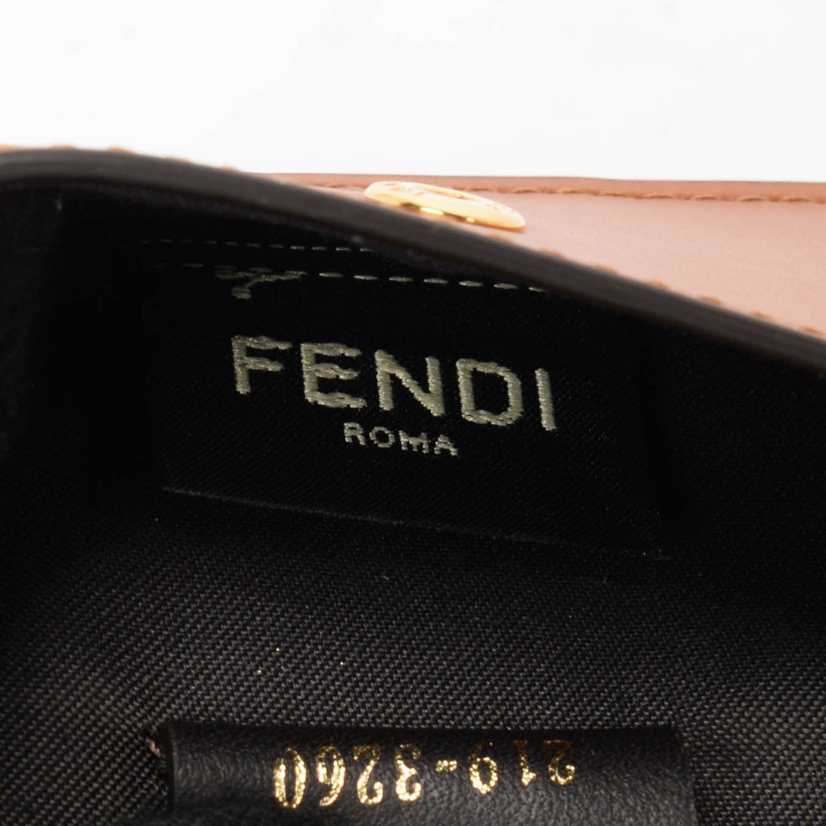 Fendi Brown Calfskin Roma Card Holder