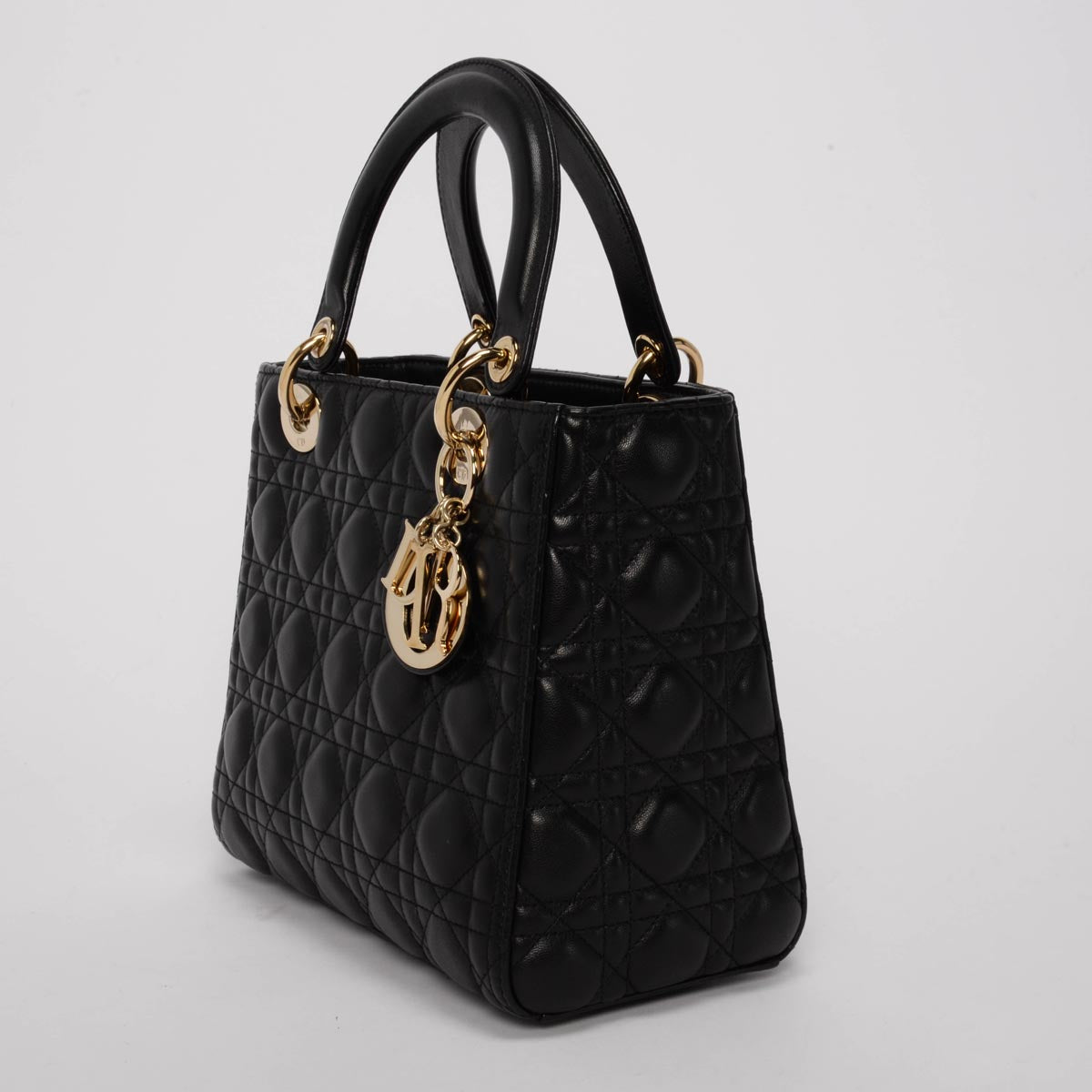 Dior Black Cannage Lambskin Medium Lady Dior Bag