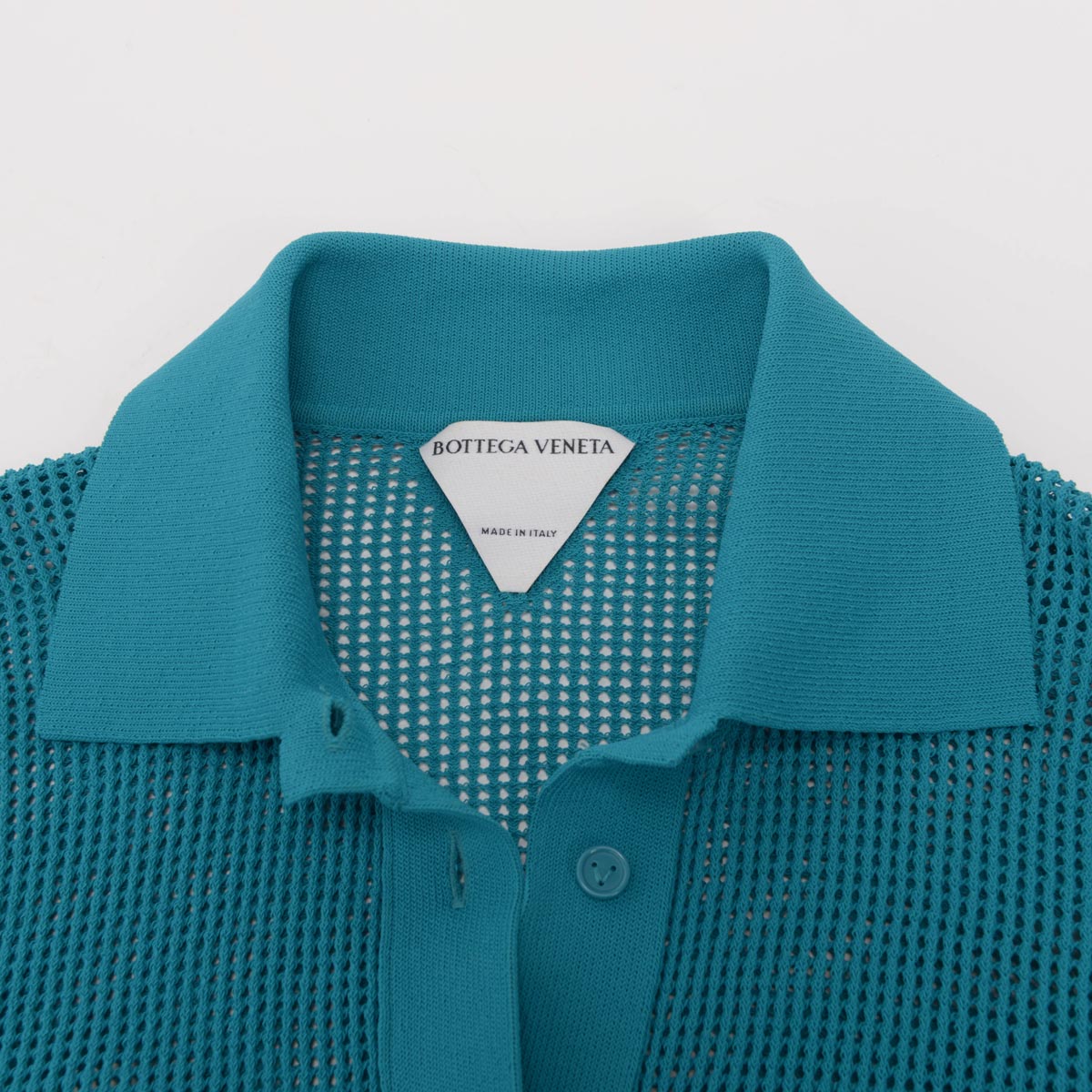 Bottega Veneta Blue Mesh Knit Cardigan M