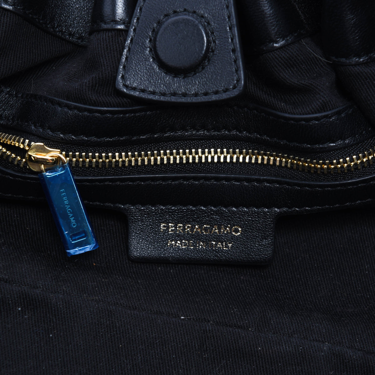 Ferragamo Black Nappa Medium Soft Bag