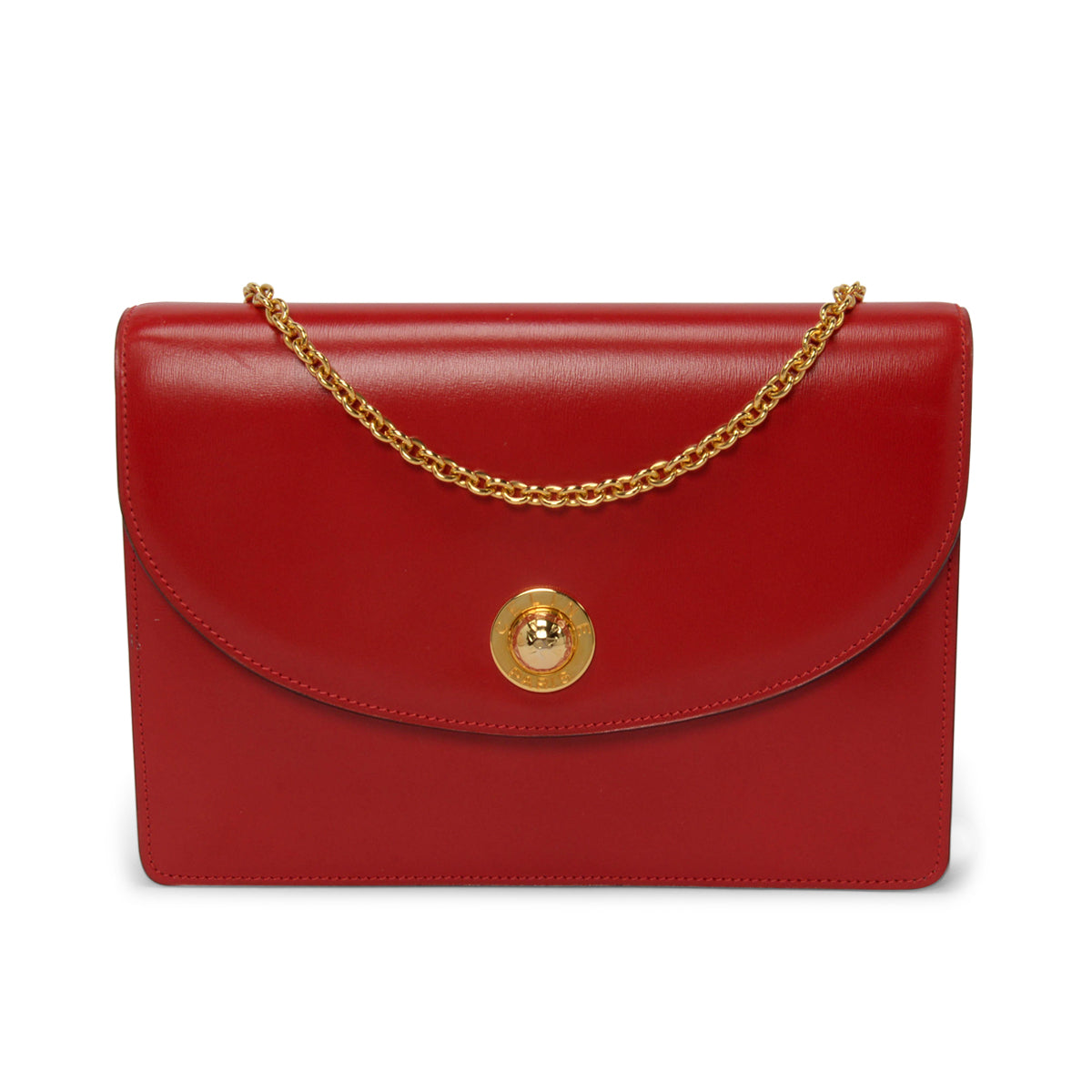 Celine Vintage Red Calfskin Starball Chain Shoulder Bag