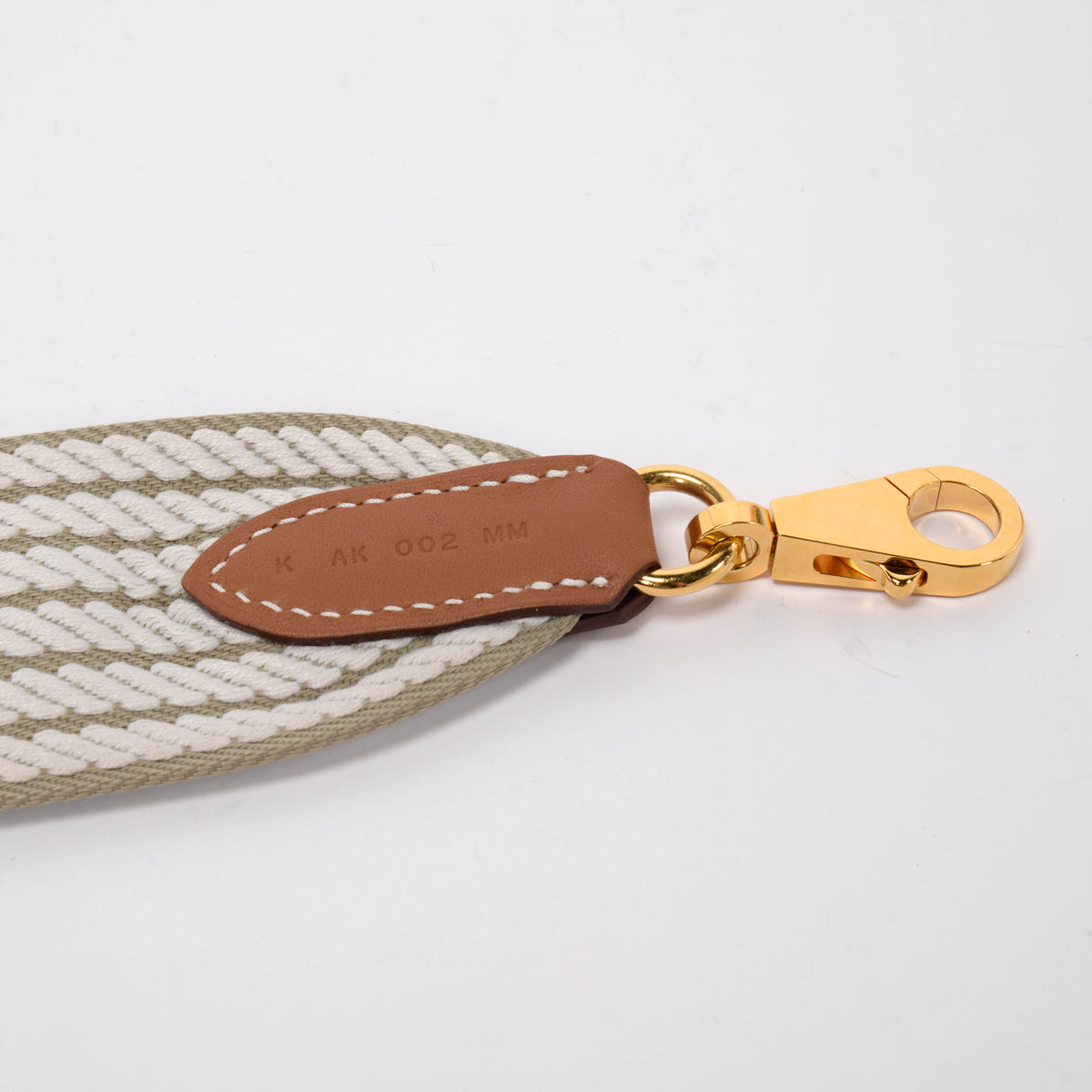 Hermes Beige Marfa & Gris Pale Canvas Sangle Cordage 50mm Bag Strap