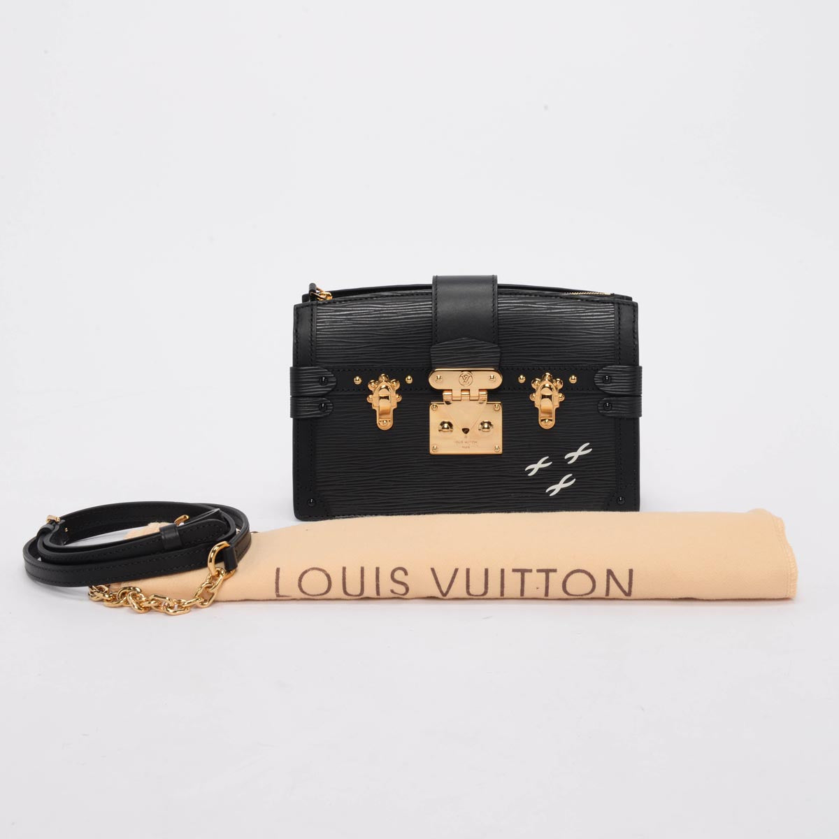 Louis Vuitton Black Epi Leather Trunk Clutch