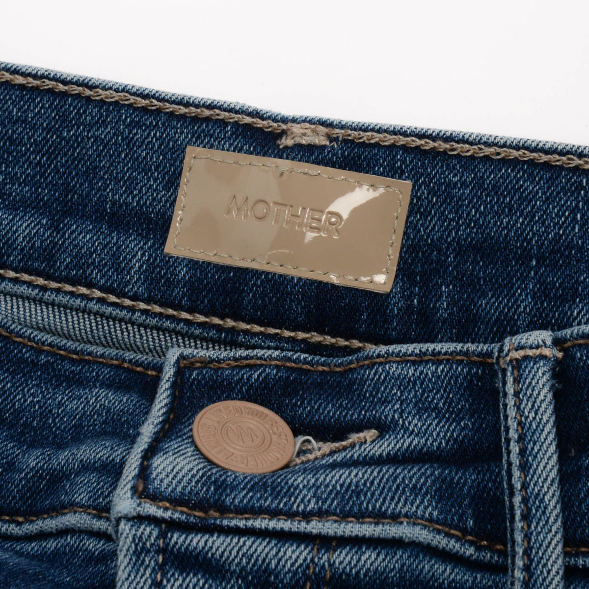 Mother Blue Denim Patch Pocket Mid Rise Maven Jeans 24