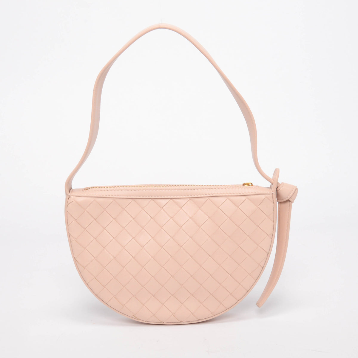 Bottega Veneta Light Pink Intrecciato Lambskin Mini Sunrise Bag