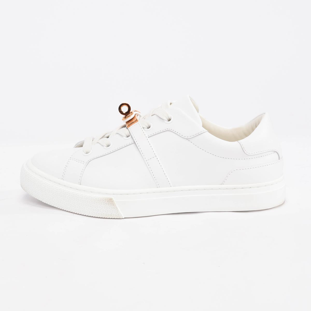 Hermes White Calfskin Day Sneakers 36.5
