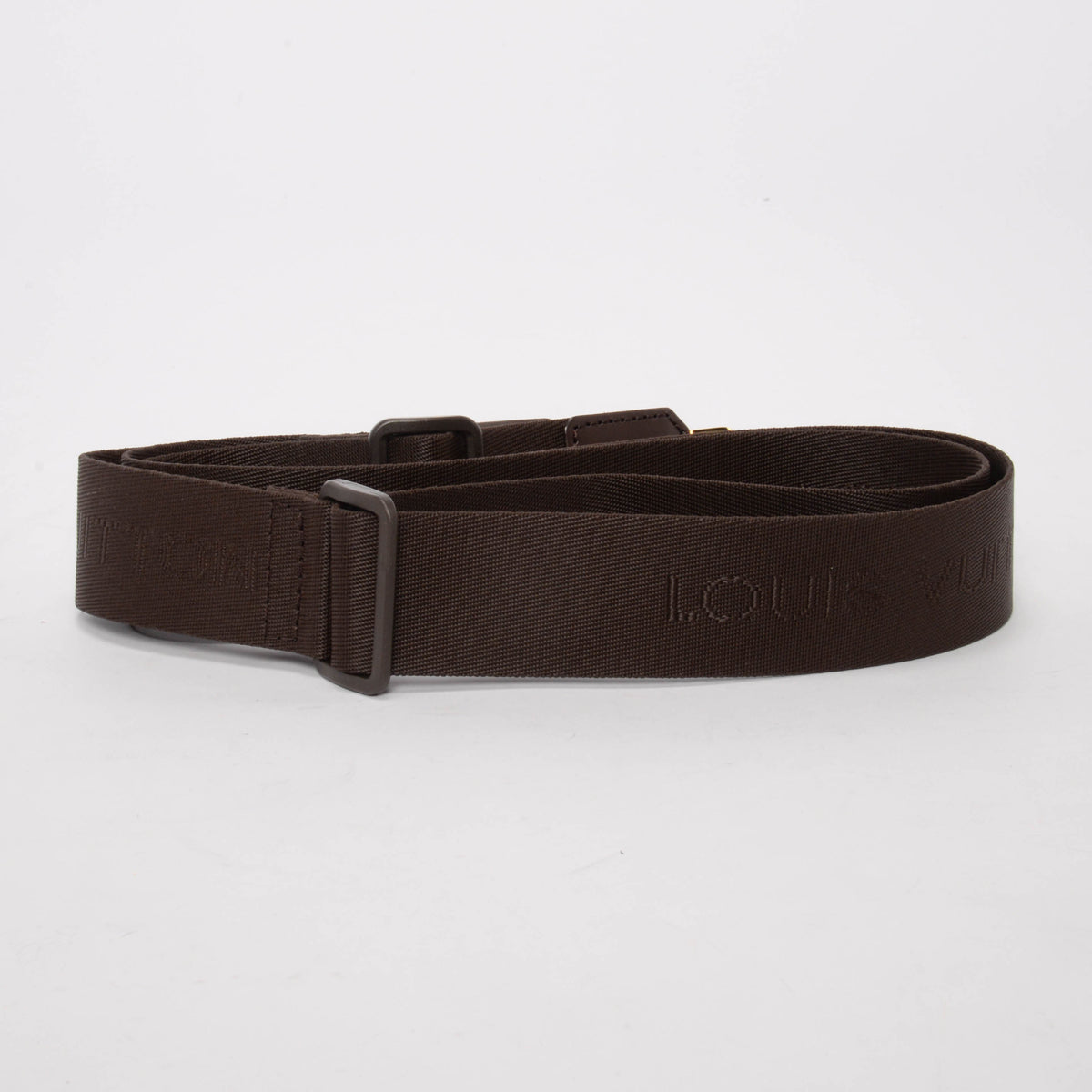 Louis Vuitton Brown Nylon Twill Logo Adjustable Bag Strap