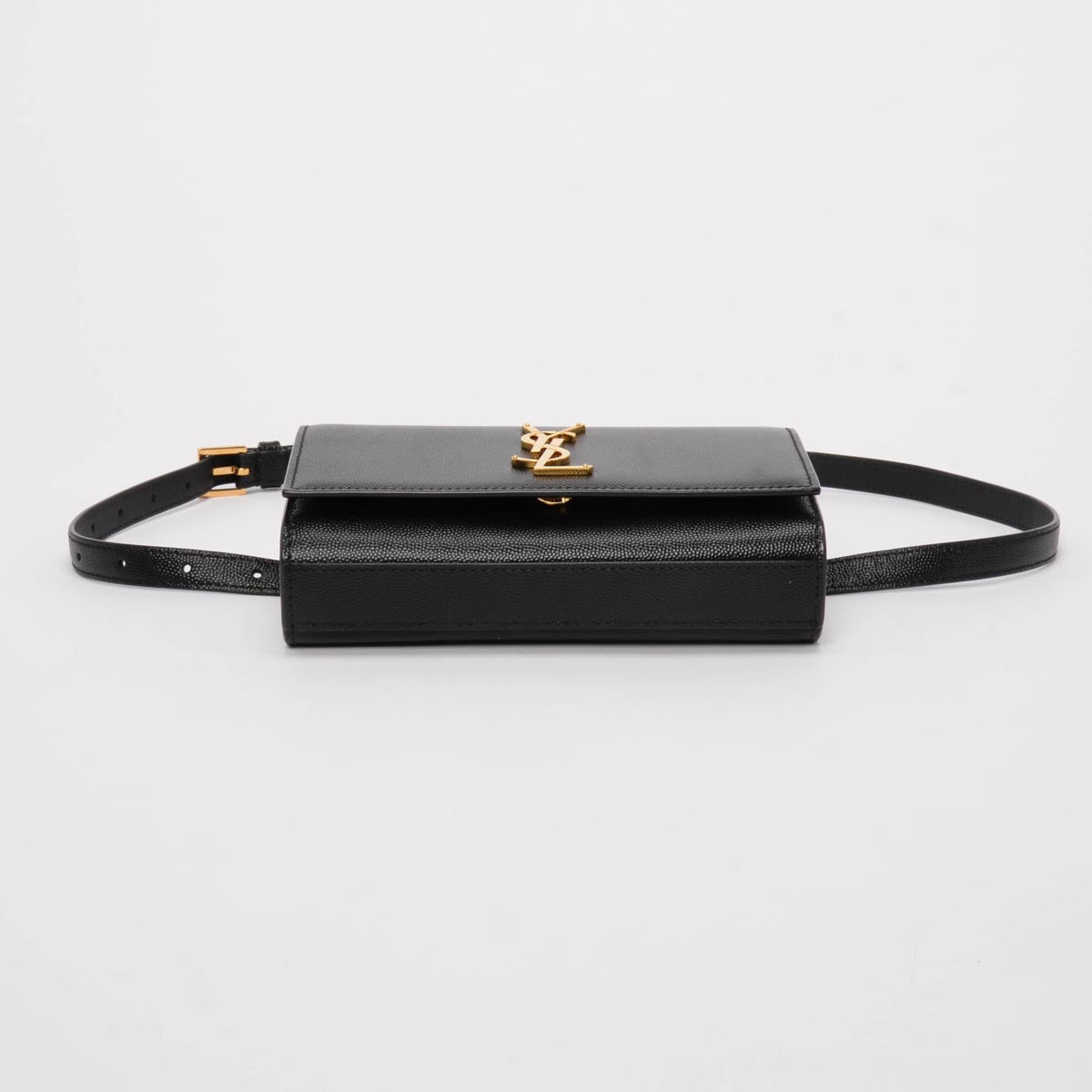 Saint Laurent Black Grain de Poudre Kate Belt Bag