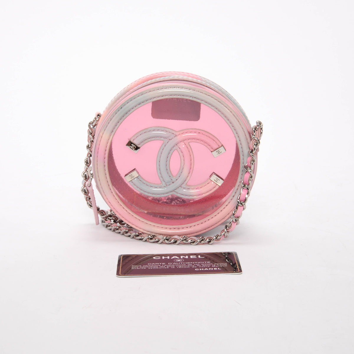 Chanel Pink PVC Filigree Round CC Bag