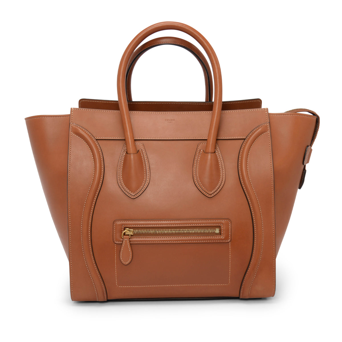 Celine Tan Natural Calfskin Mini Luggage Tote