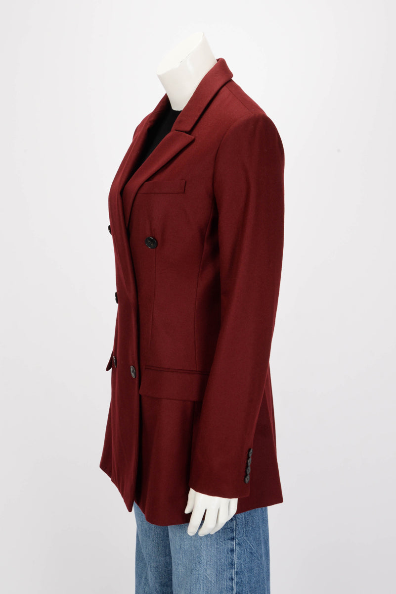 Dior Burgundy Wool D.B. Longline Blazer FR 40