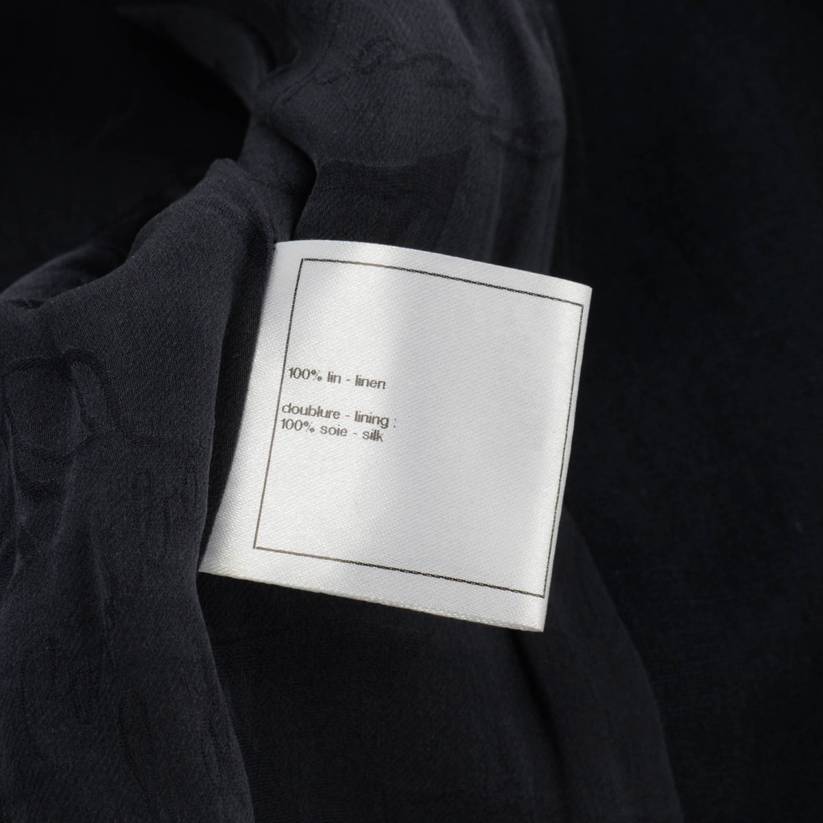 Chanel Navy Linen Cropped Military Jacket FR 38