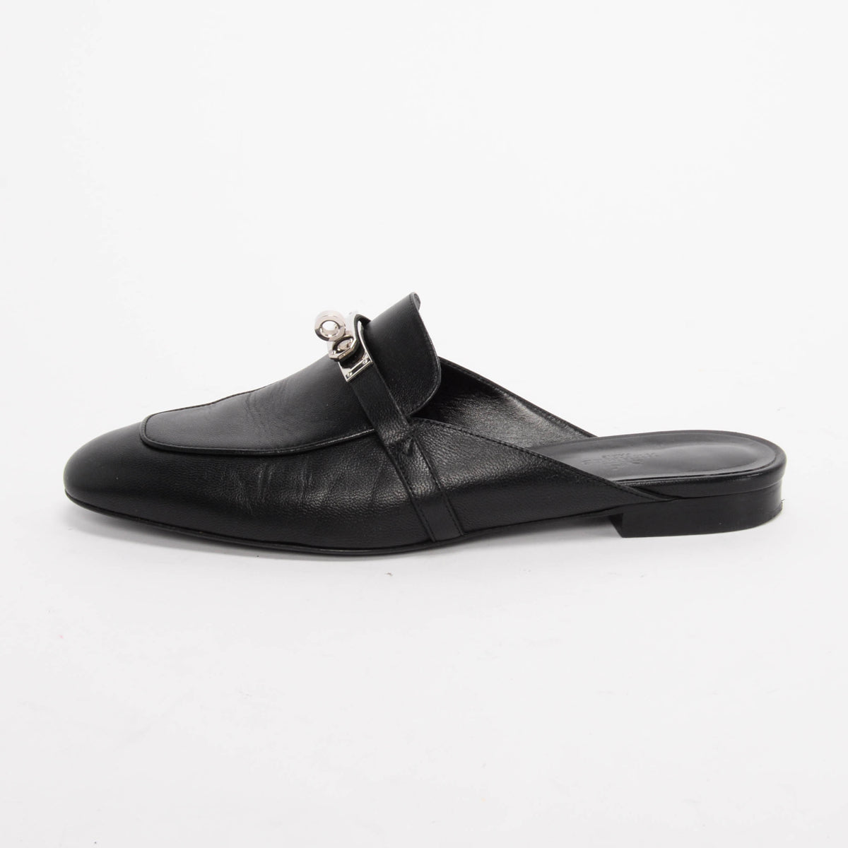 Hermes Black Goatskin Oz Mules 41