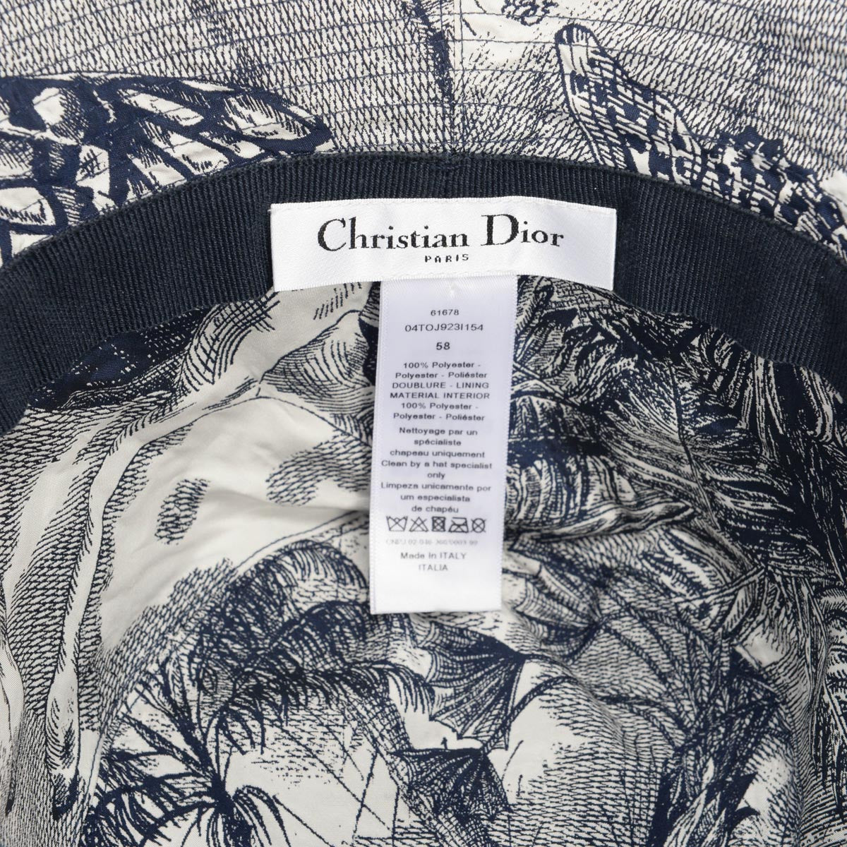 Dior Navy Nylon Toile de Jouy Bucket Hat