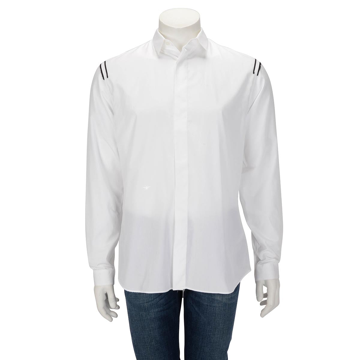 Dior White Cotton Bee Embroidered Shirt FR 41