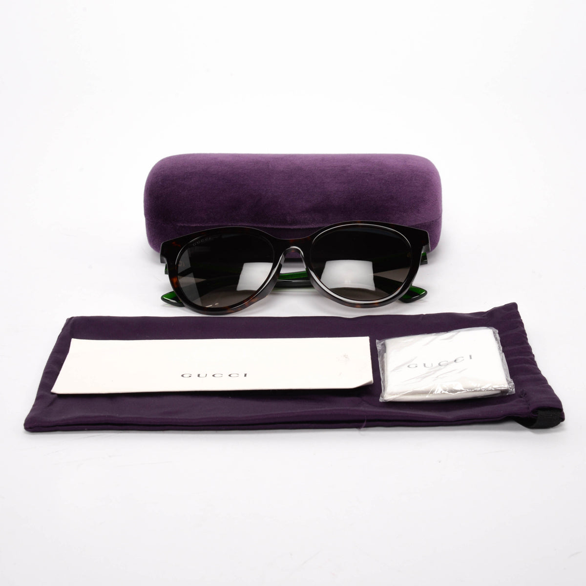 Gucci Havana GG Web Round Sunglasses