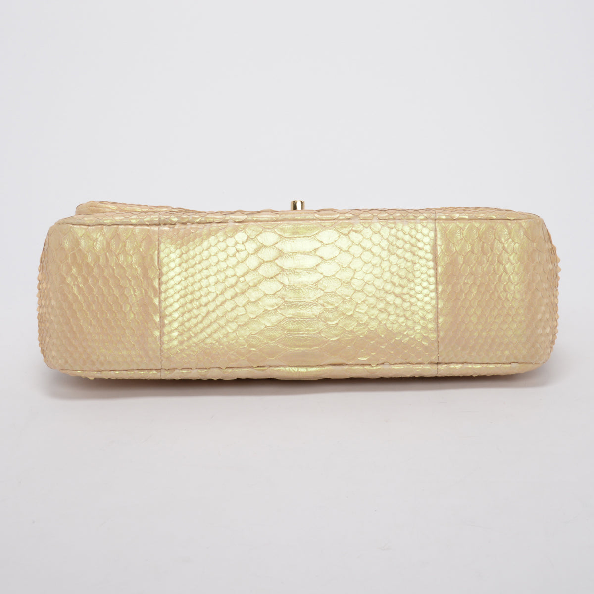 Chanel Light Beige Iridescent Python Large Double Flap Bag