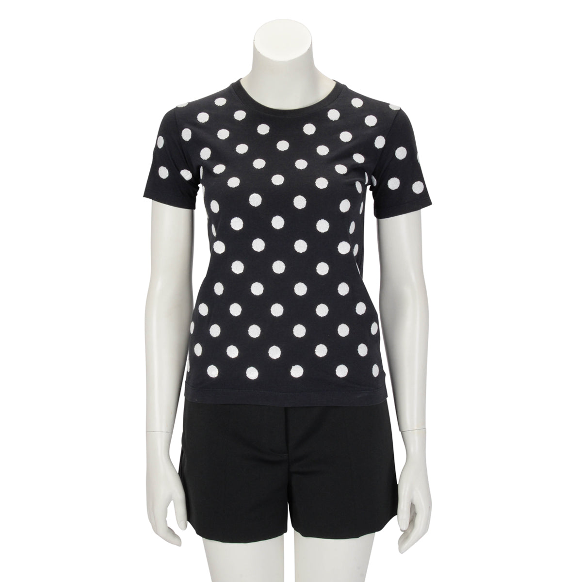 Prada Navy Polka Dot Sequin Top XS