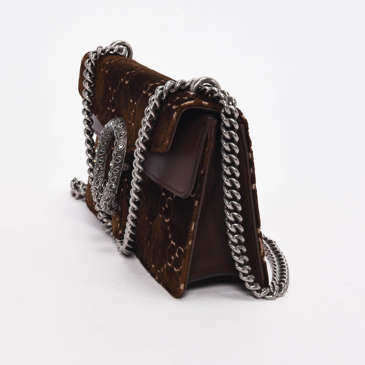 Gucci Brown GG Velvet Small Dionysus Shoulder Bag
