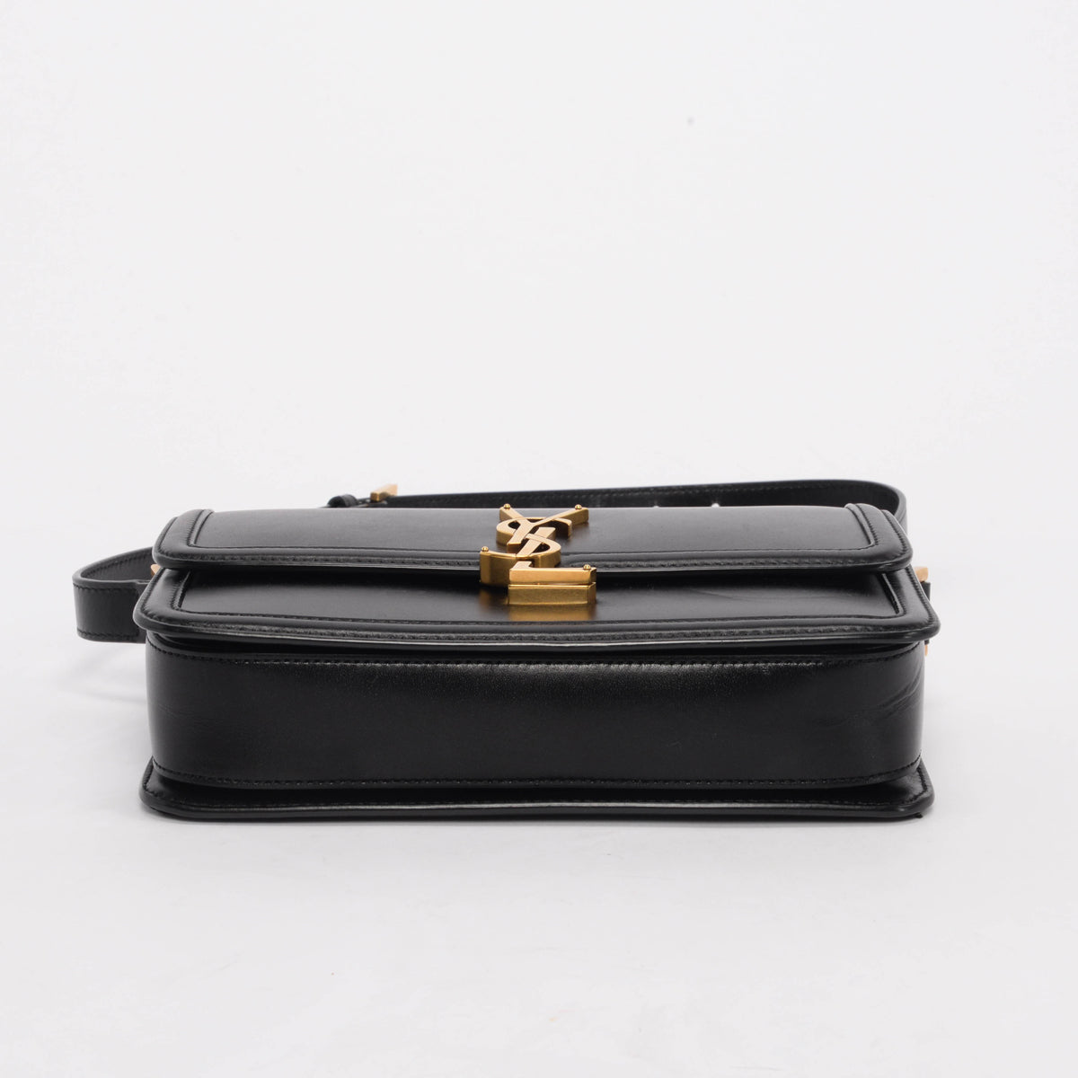 Saint Laurent Black Box Calf Medium Solferino Satchel Bag