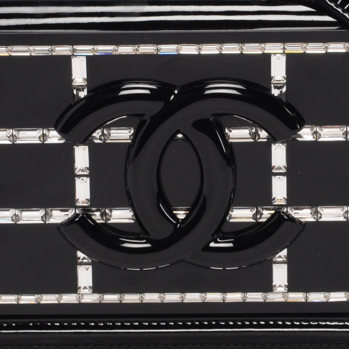 Chanel Black Patent & Crystal Boy Brick Flap Bag