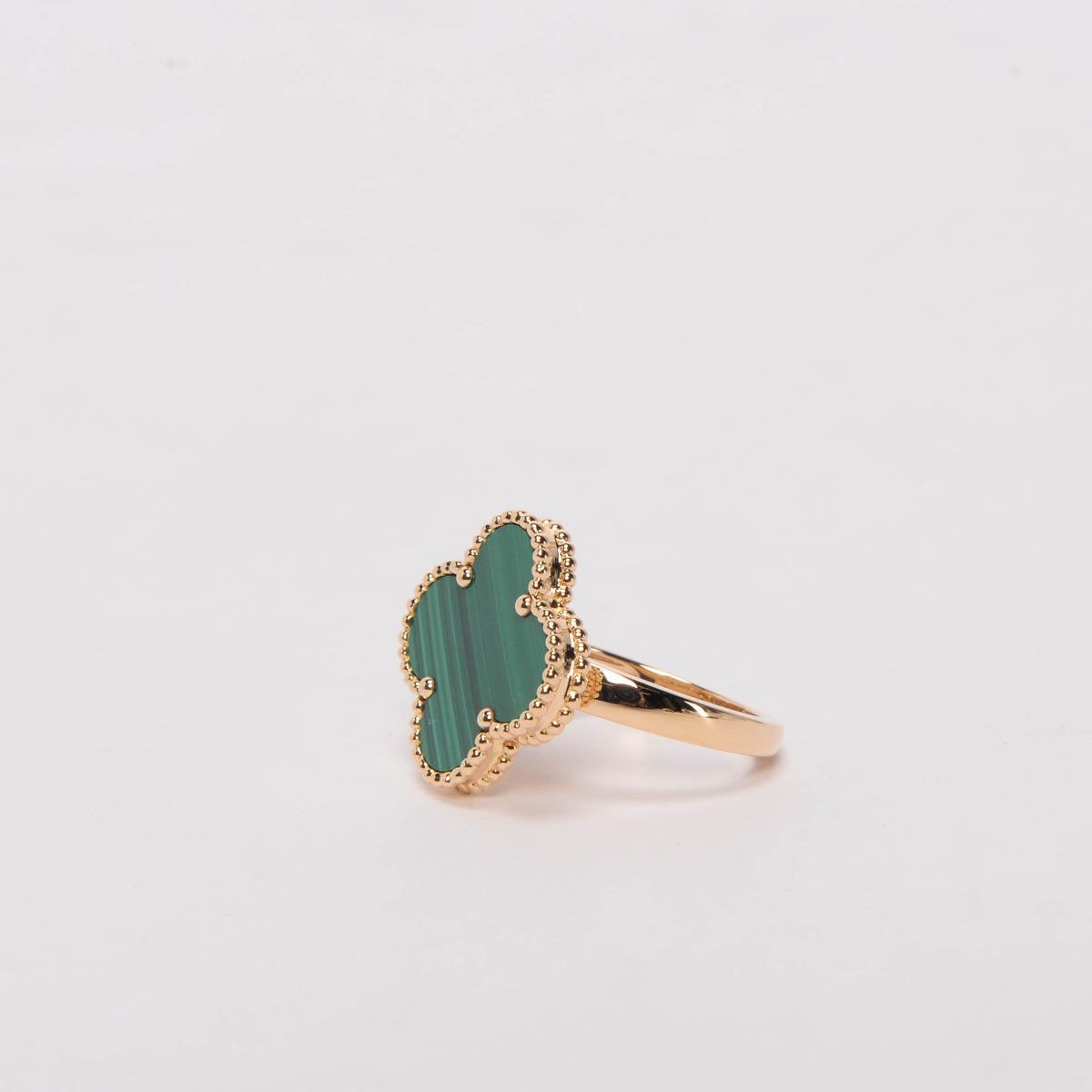 Van Cleef & Arpels 18k Gold & Malachite Magic Alhambra Ring