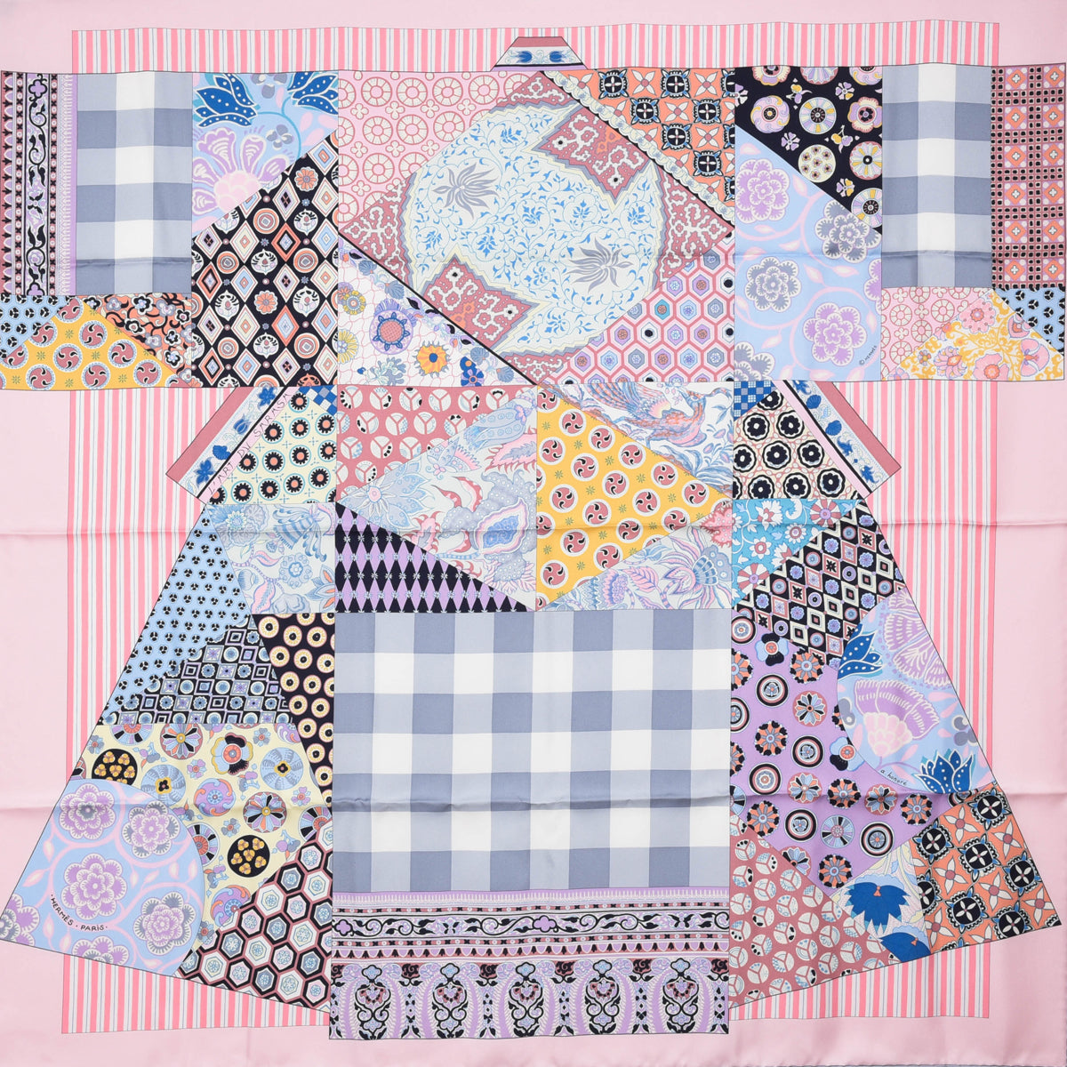 Hermes Rose Pale Silk L'Art Du Sarasa Scarf