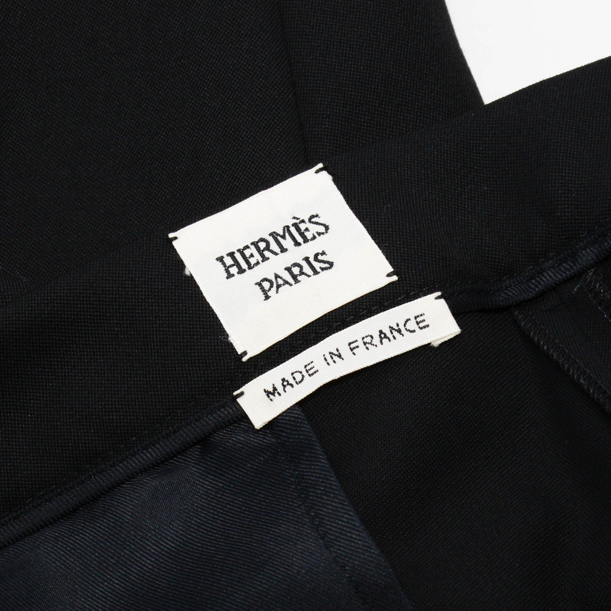 Hermes Black Wool Straight Leg Pants FR 42
