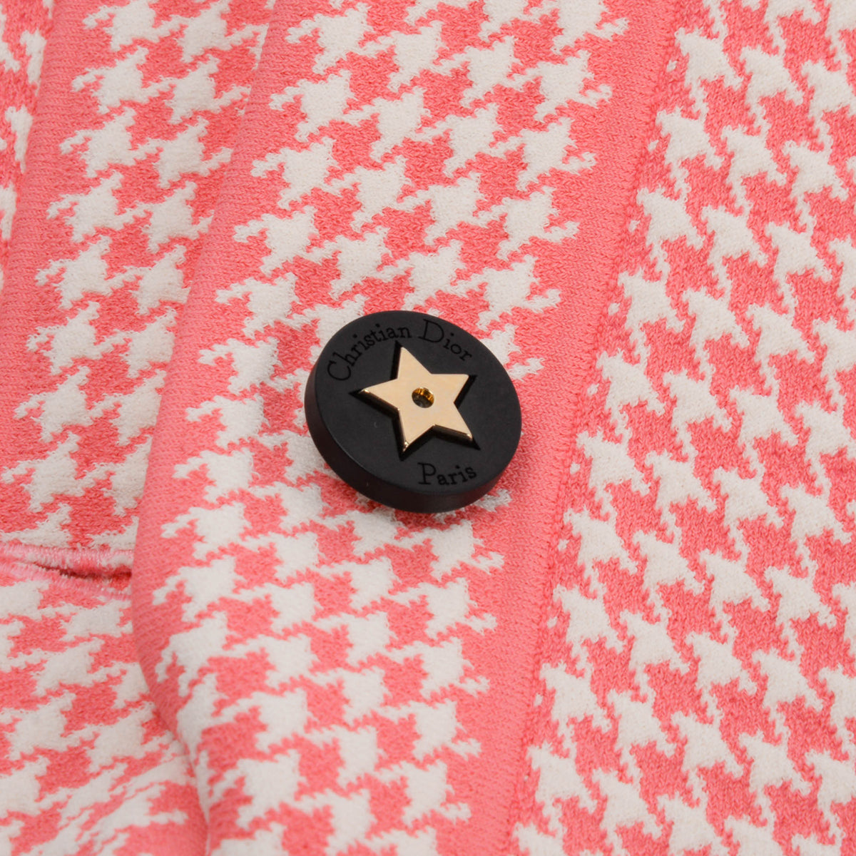 Dior Pink & White Technical Knit Dioriviera Short Sleeve Jacket FR 40