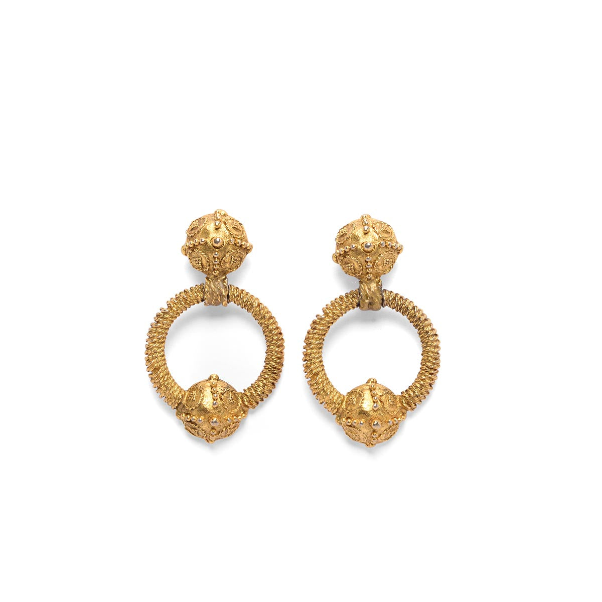 Chanel Vintage Gold Door Knocker Clip Earrings