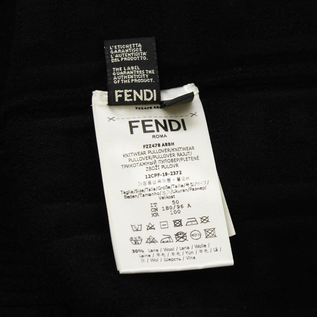 Fendi Black Chenille FF Motif Sweater IT 50