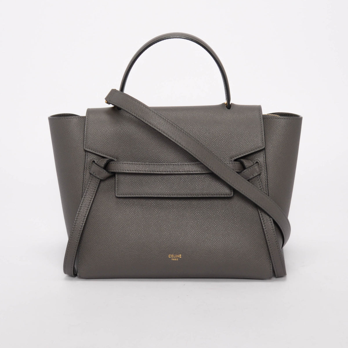 Celine Anthracite Grained Calfskin Micro Belt Bag