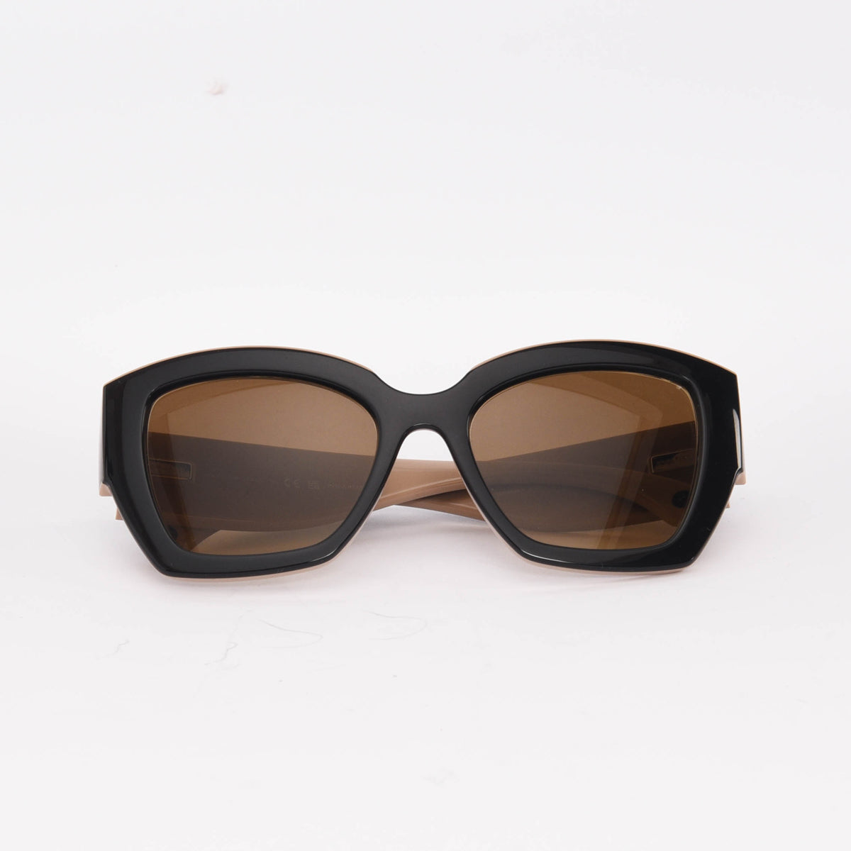 Chanel Black & Beige Nylon Fibre Butterfly Sunglasses