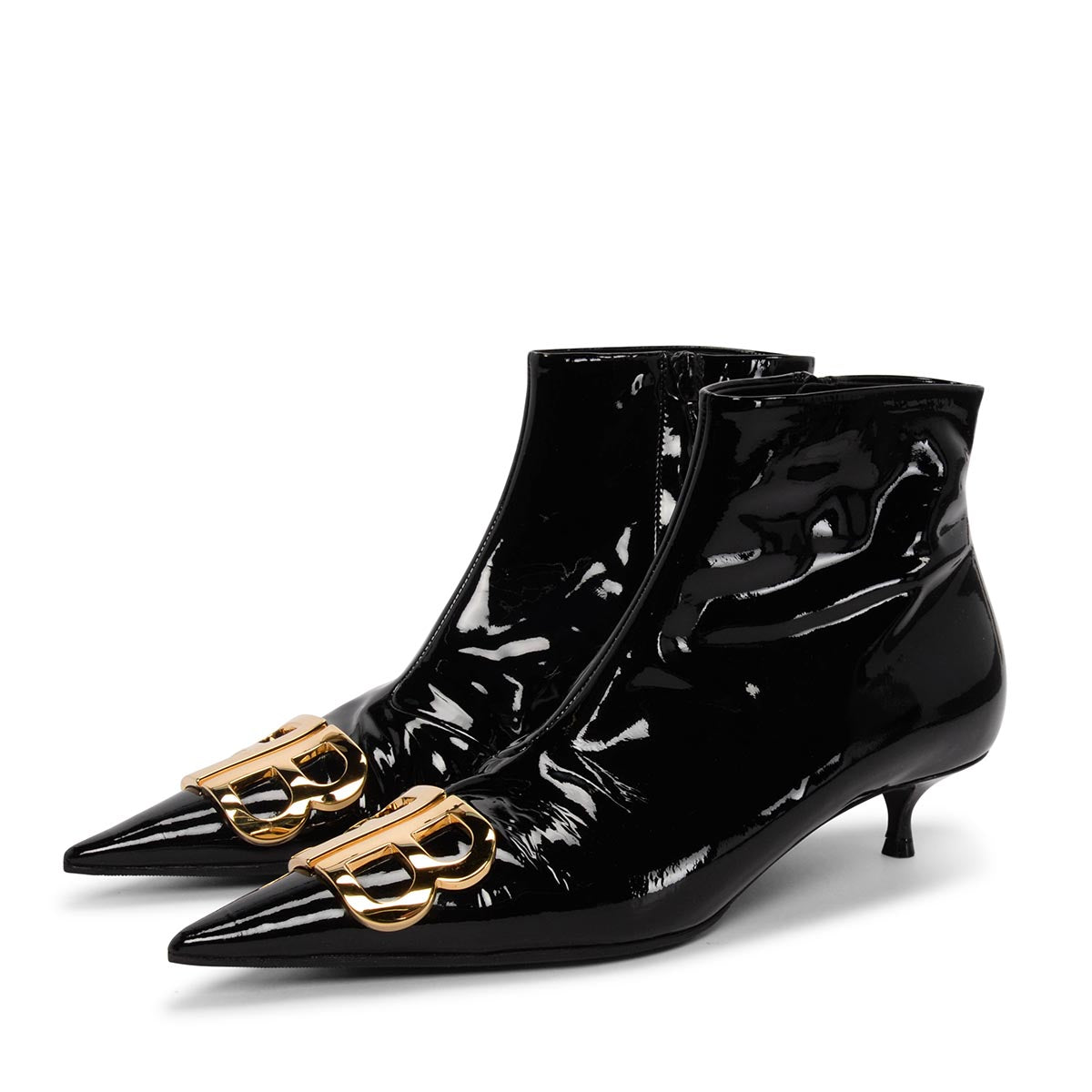 Balenciaga Black Patent BB Knife Booties 38