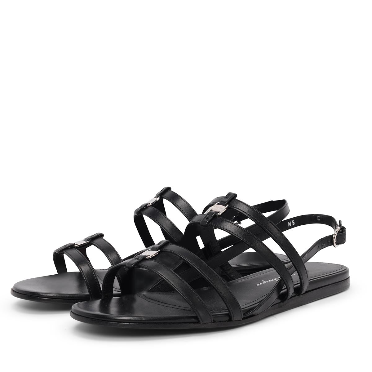 Ferragamo Black Calfskin Typa Sandals 8