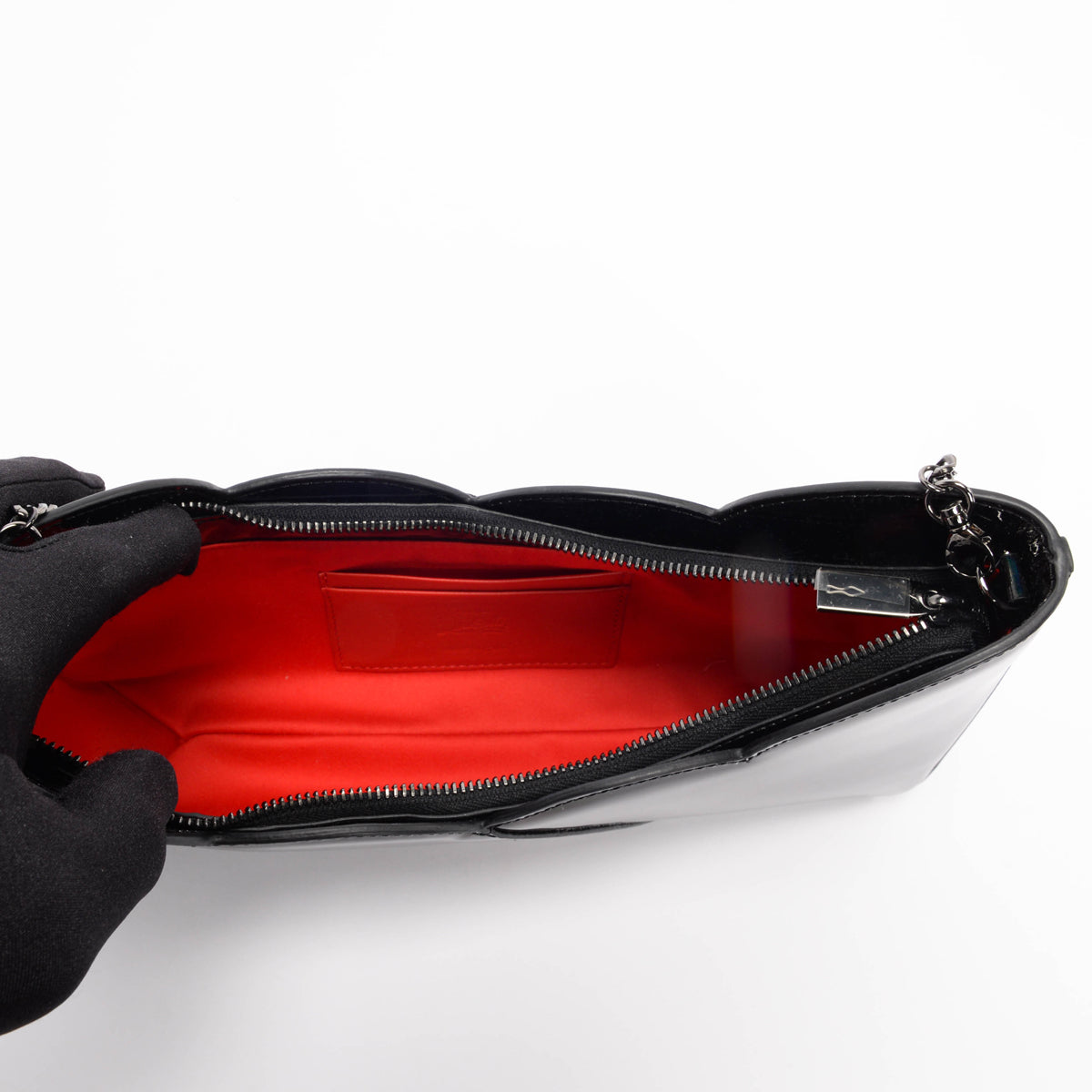 Christian Louboutin Black Iridescent Patent Hot Chick Shoulder Bag