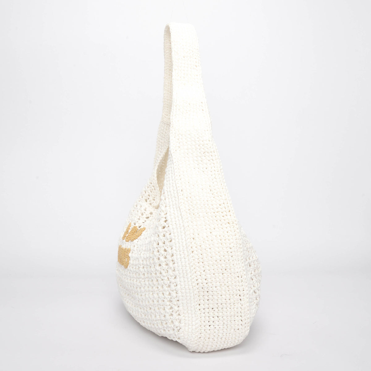 Miu Miu White Woven Hobo Tote Bag