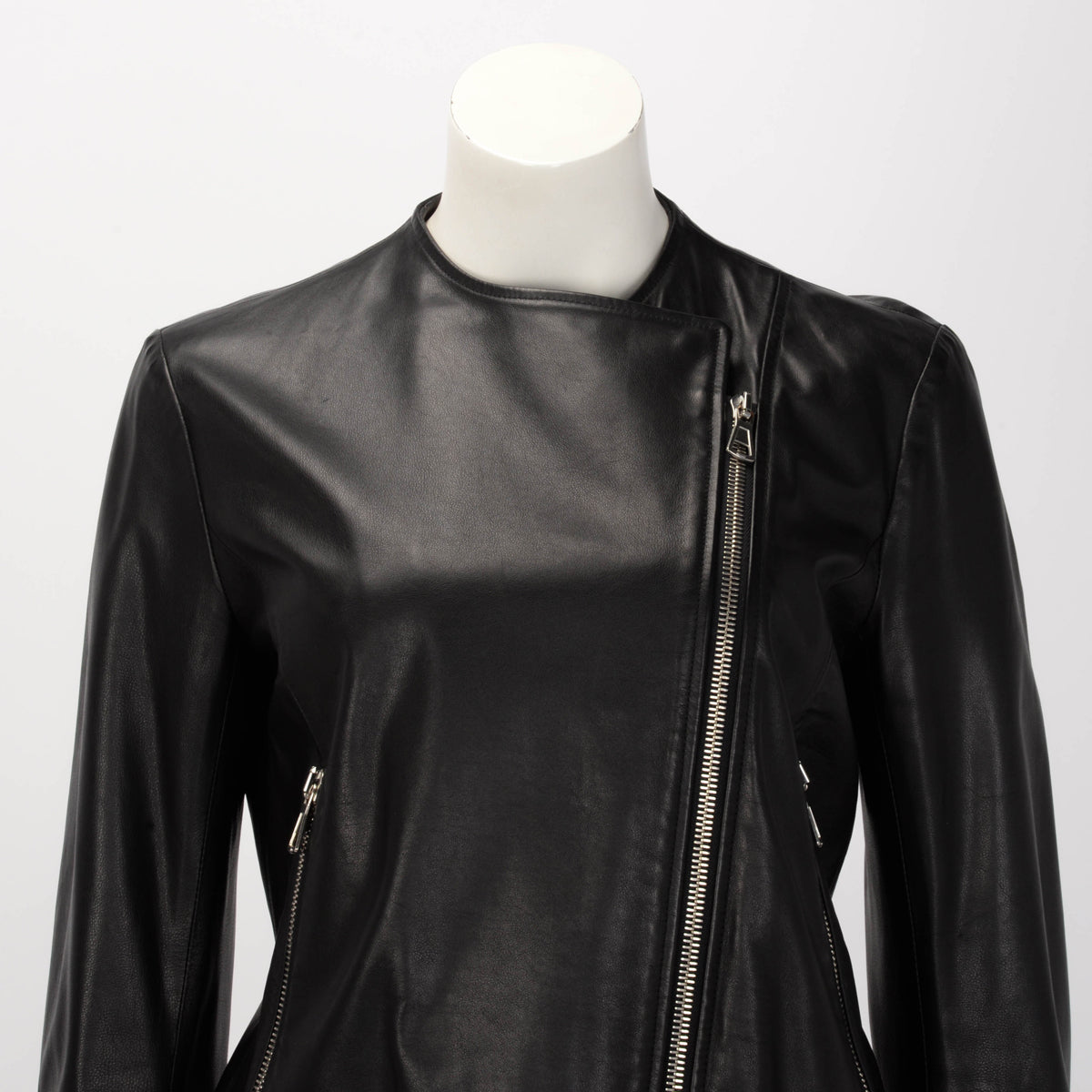 Maison Margiela Black Leather Biker Jacket IT 42