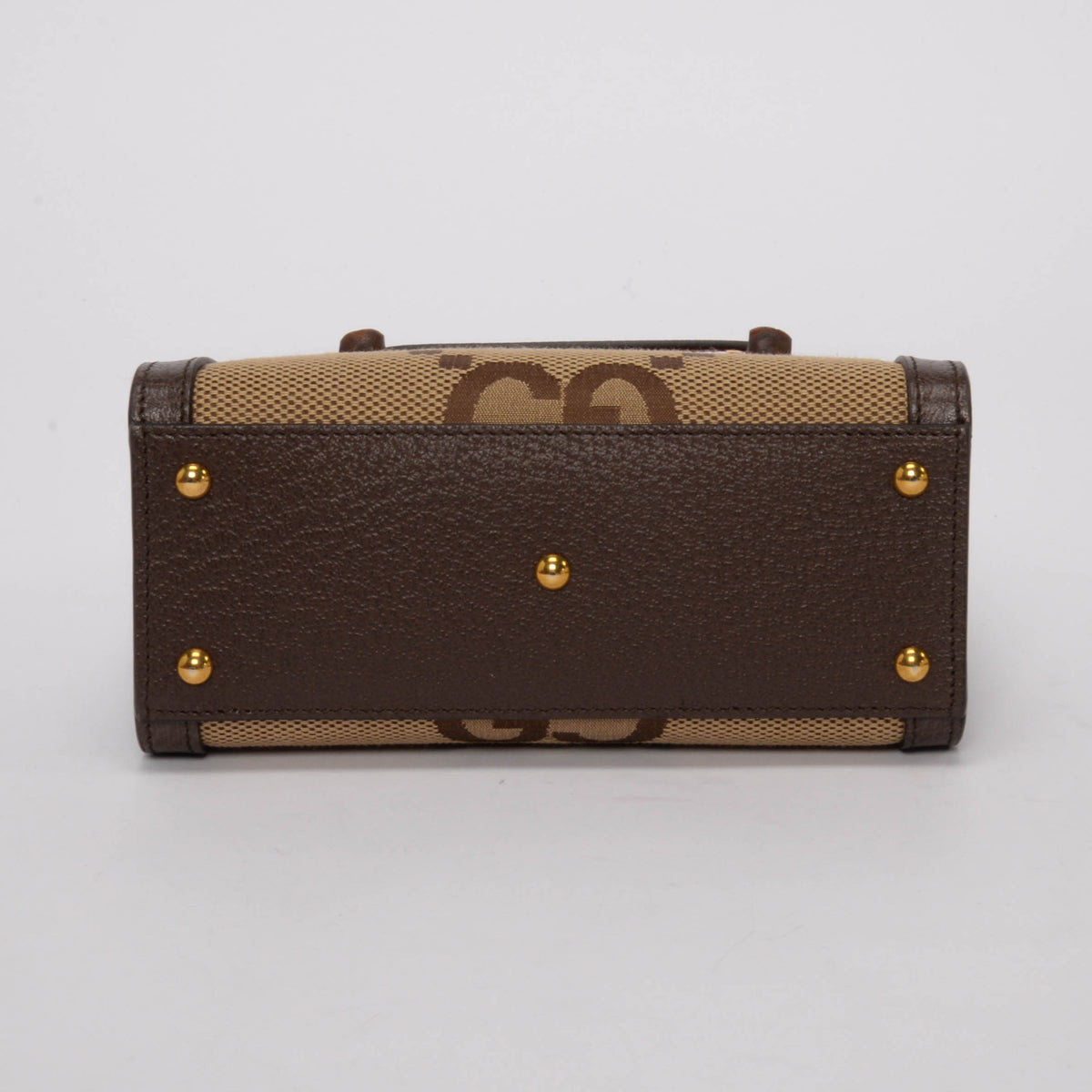 Gucci Brown Textured Dollar Calfskin Jumbo GG Mini Diana Bag