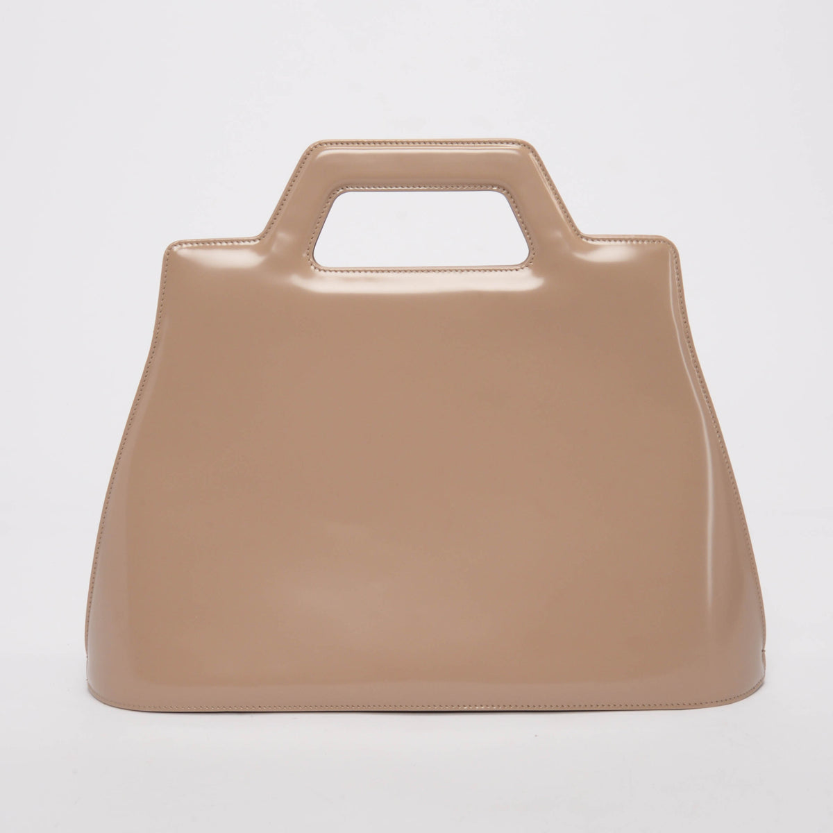Ferragamo Beige Hi-Shine Wanda Top Handle Bag