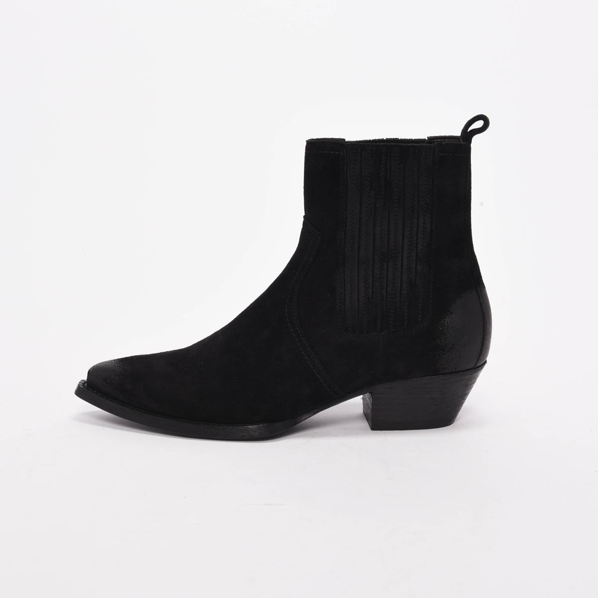 Saint Laurent Black Burnished Suede Lukas 40 Boots 40