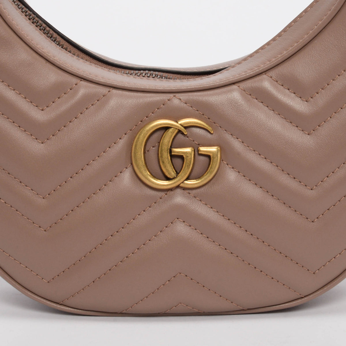 Gucci Dusty Pink Mini GG Marmont Half Moon Bag