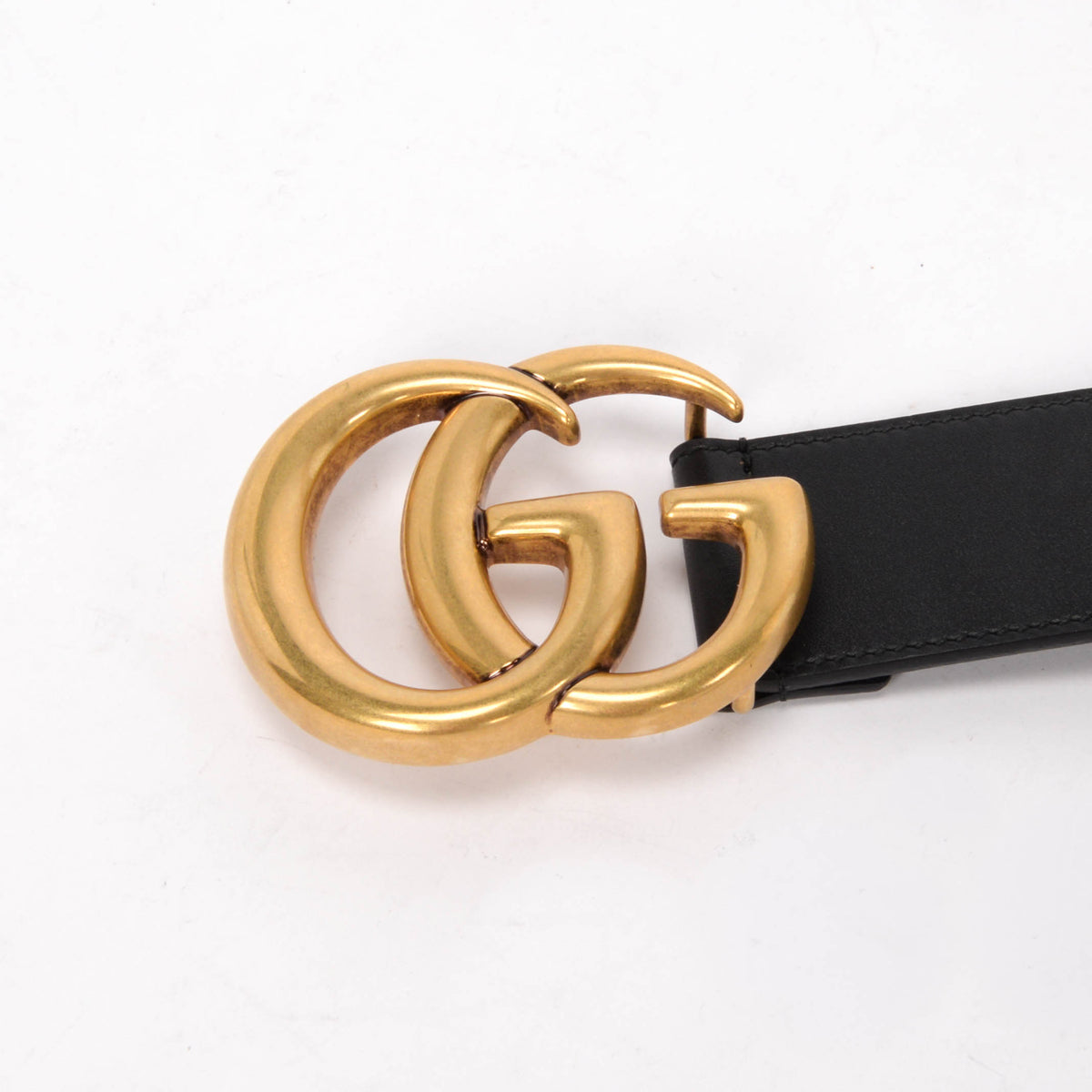 Gucci Black Calfskin Wide GG Marmont Belt