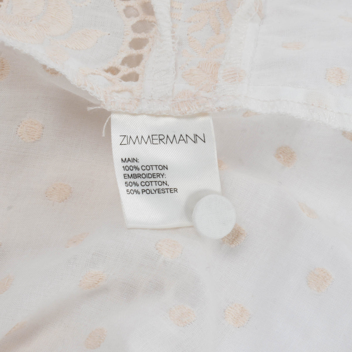 Zimmermann Ivory Cotton Floral Embroidered Blouse 3