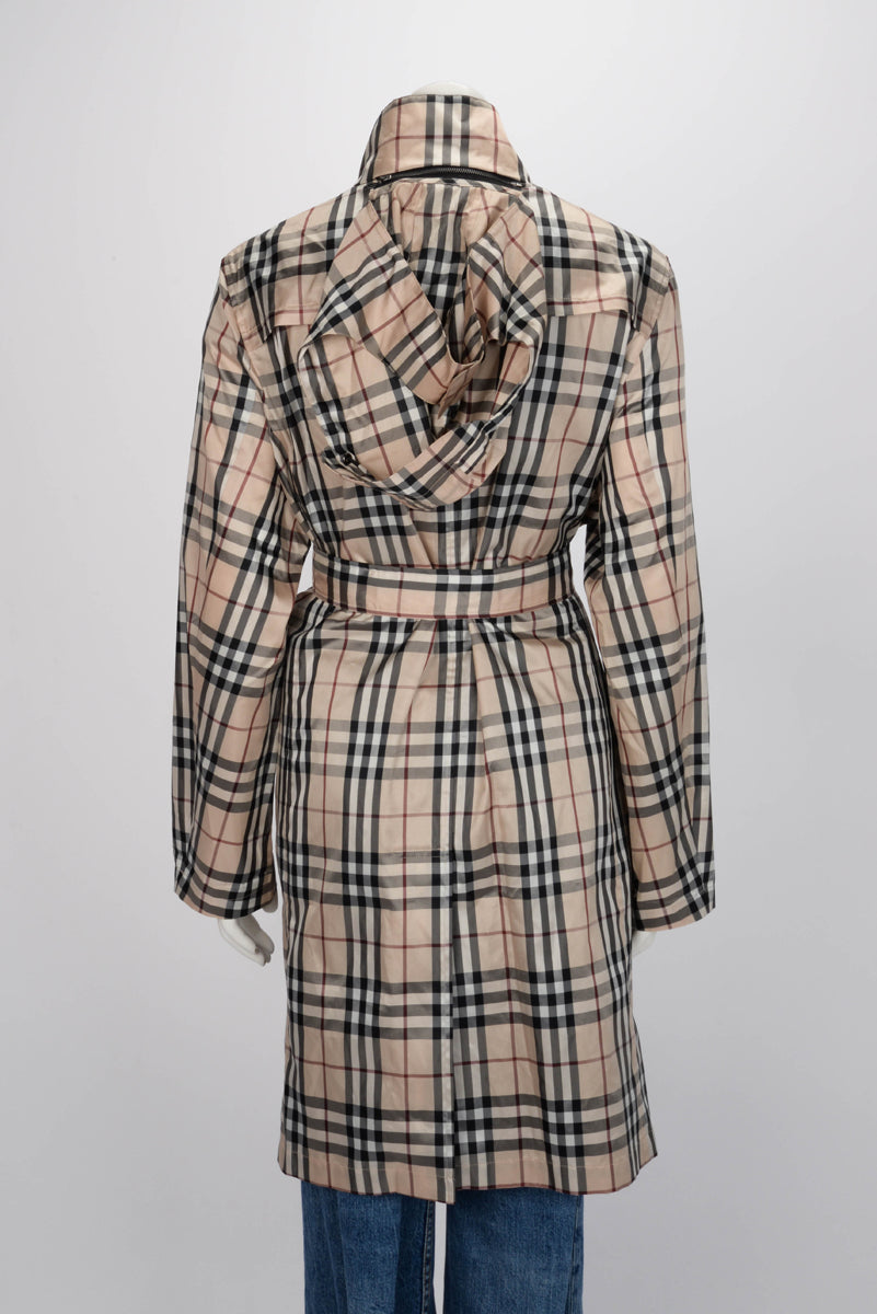 Burberry Vintage Beige Nova Check Nylon Rain Coat XL